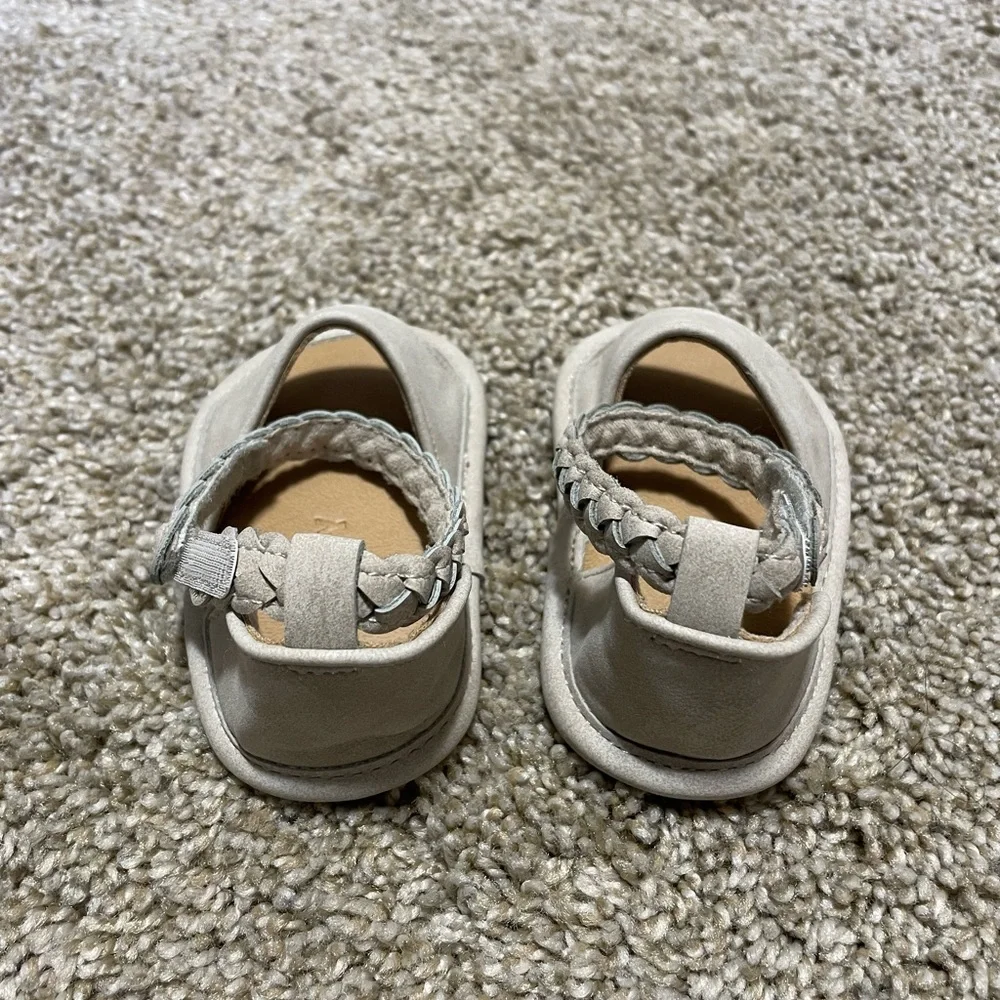 Faux-Suede Braided Sandals for Baby 0-3 Months Gray